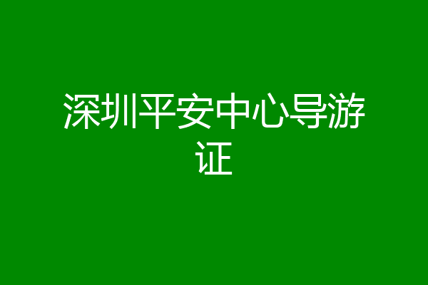 深圳平安中心导游证