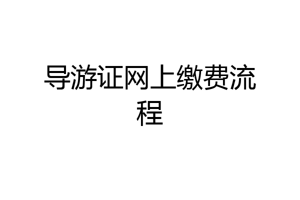 导游证网上缴费流程