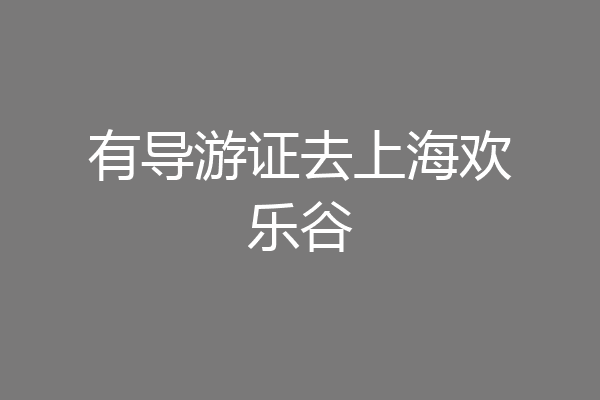 有导游证去上海欢乐谷
