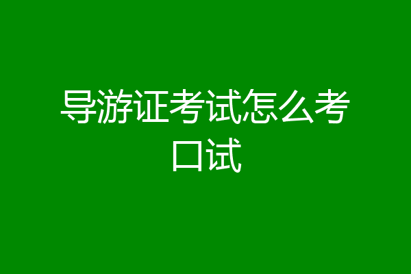 导游证考试怎么考口试