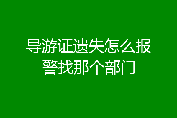 导游证遗失怎么报警找那个部门
