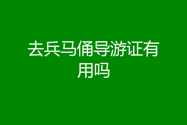 去兵马俑导游证有用吗