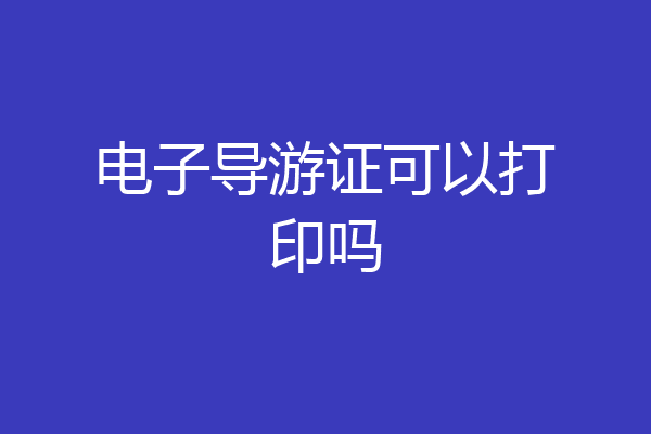 电子导游证可以打印吗