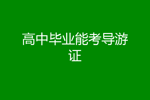 高中毕业能考导游证