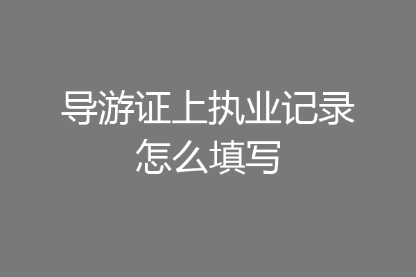 导游证上执业记录怎么填写