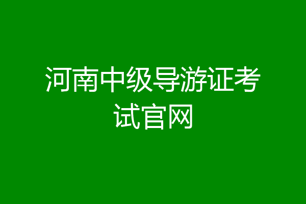 河南中级导游证考试官网