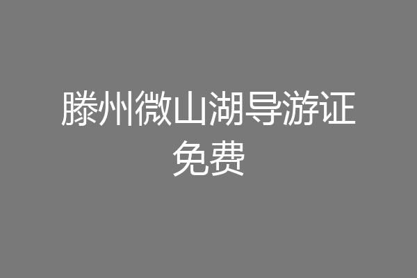 滕州微山湖导游证免费