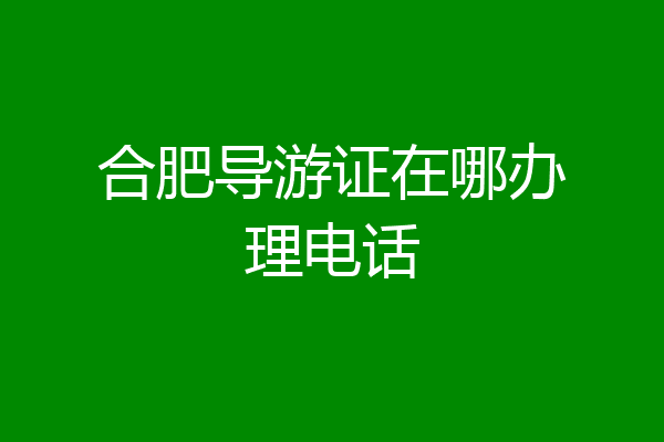 合肥导游证在哪办理电话