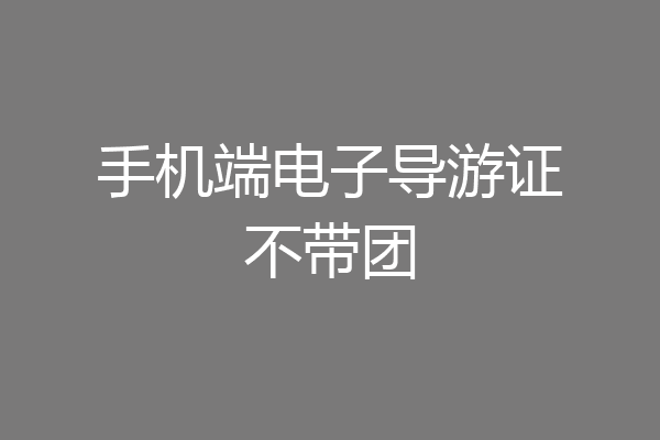 手机端电子导游证不带团
