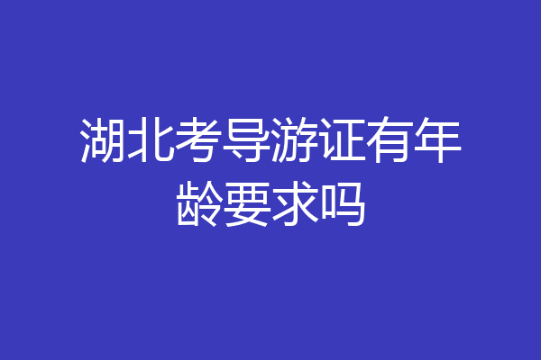 湖北考导游证有年龄要求吗