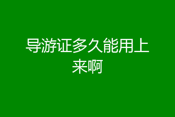 导游证多久能用上来啊