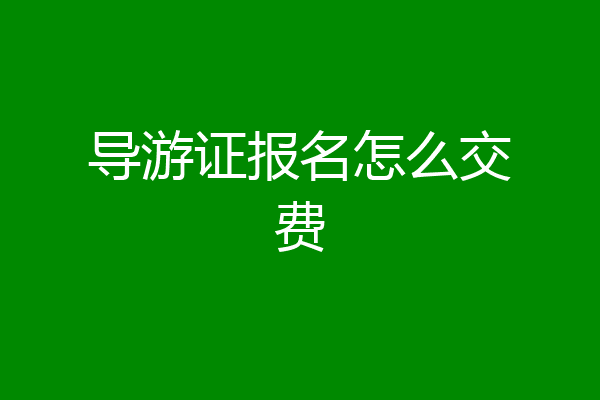 导游证报名怎么交费