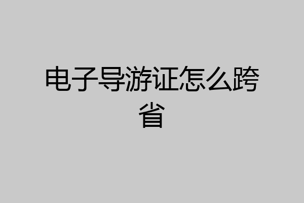 电子导游证怎么跨省