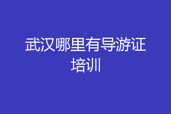 武汉哪里有导游证培训