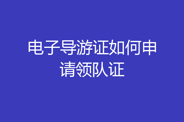 电子导游证如何申请领队证