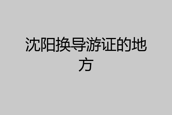 沈阳换导游证的地方