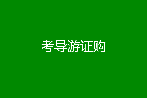 考导游证购