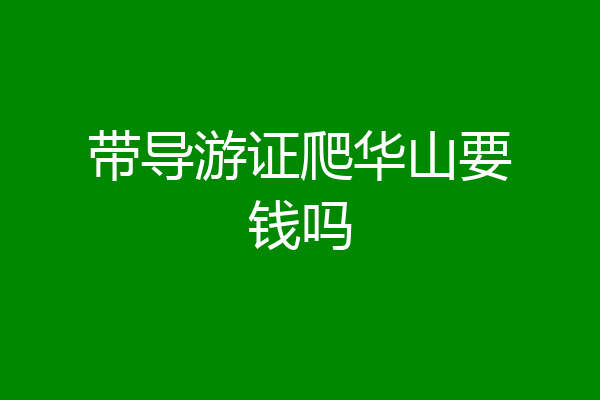 带导游证爬华山要钱吗