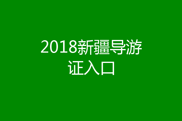 2018新疆导游证入口