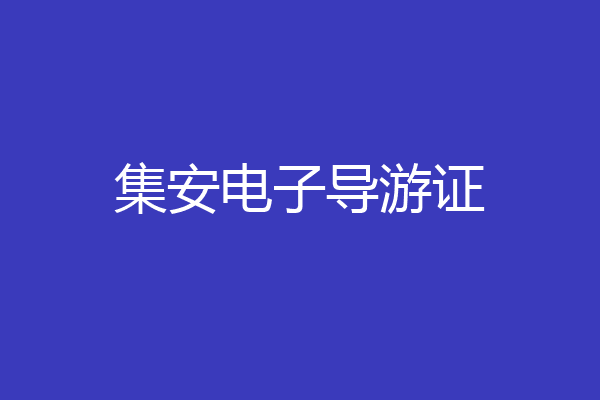 集安电子导游证
