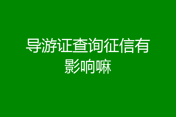 导游证查询征信有影响嘛