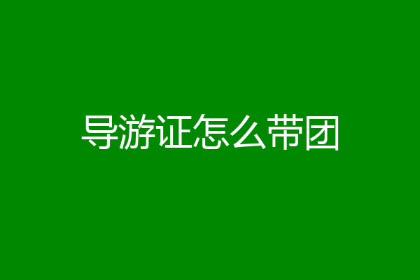 导游证怎么带团