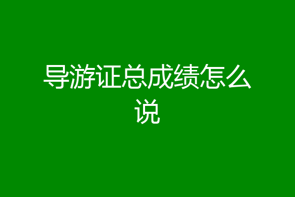导游证总成绩怎么说