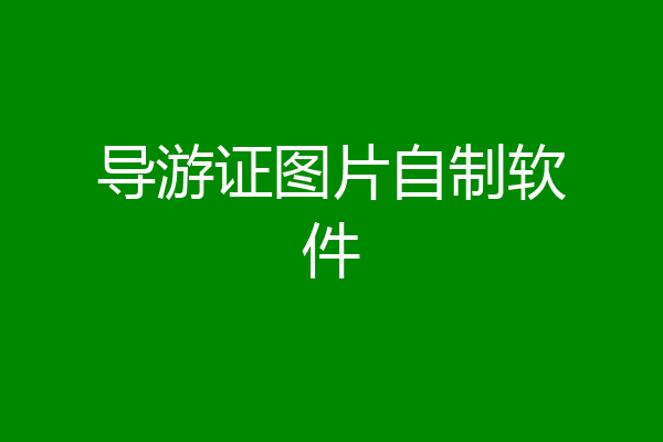 导游证图片自制软件