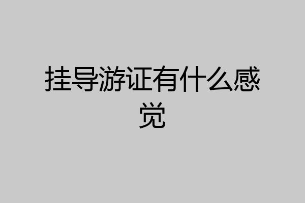 挂导游证有什么感觉
