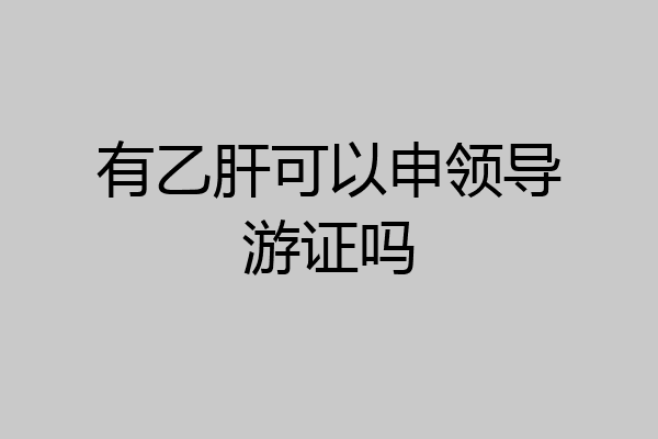 有乙肝可以申领导游证吗