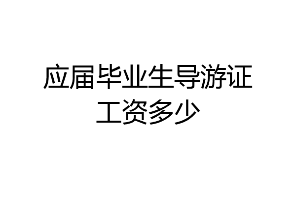 应届毕业生导游证工资多少