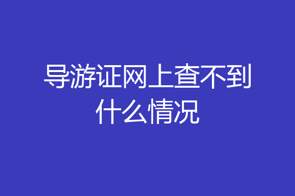 导游证网上查不到什么情况