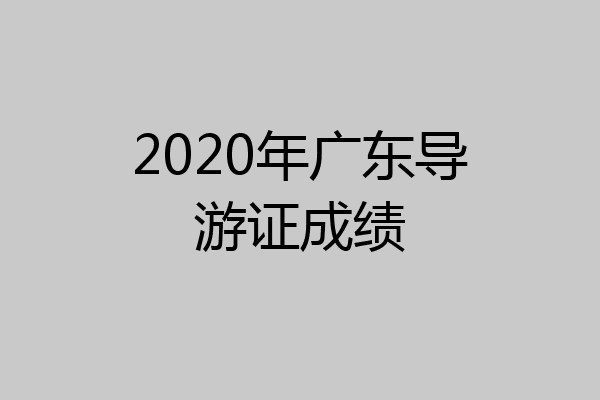 2020年广东导游证成绩