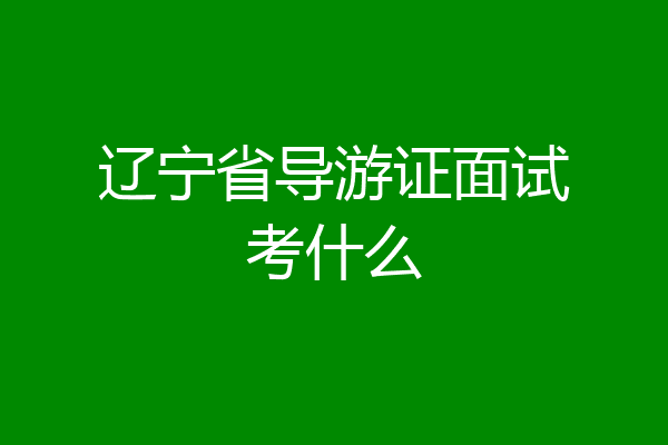 辽宁省导游证面试考什么