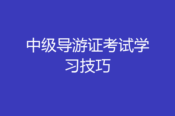 中级导游证考试学习技巧