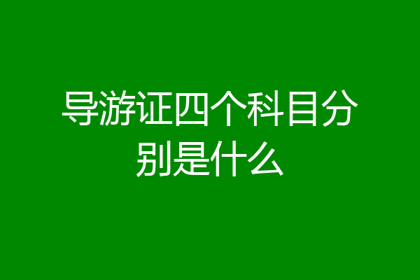 导游证四个科目分别是什么