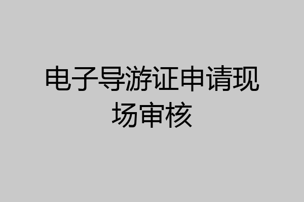 电子导游证申请现场审核