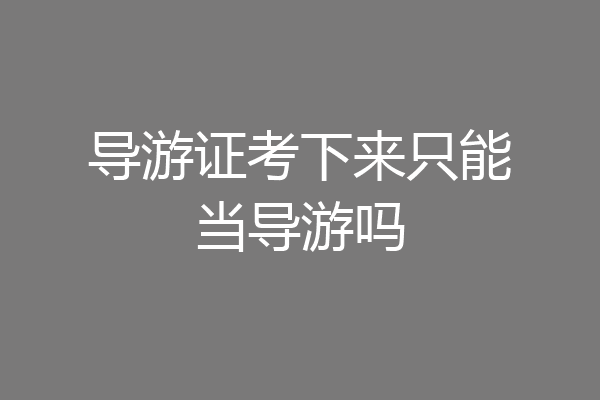 导游证考下来只能当导游吗
