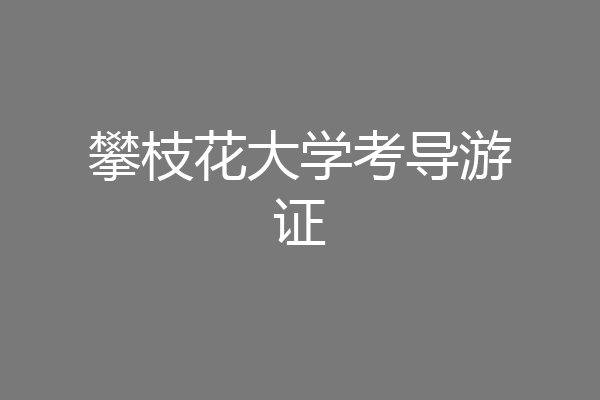 攀枝花大学考导游证
