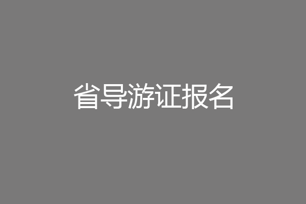 省导游证报名