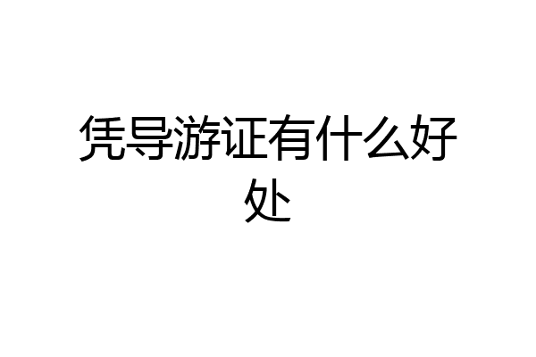 凭导游证有什么好处