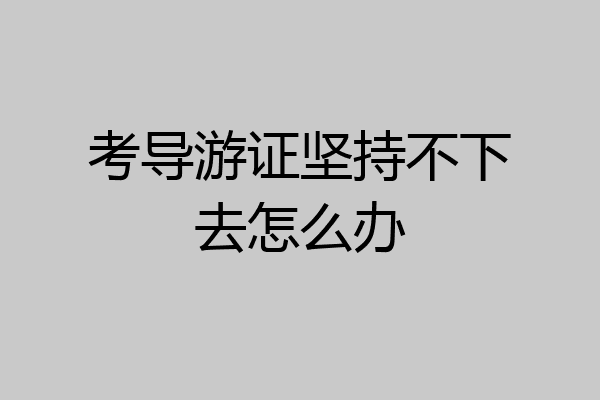 考导游证坚持不下去怎么办