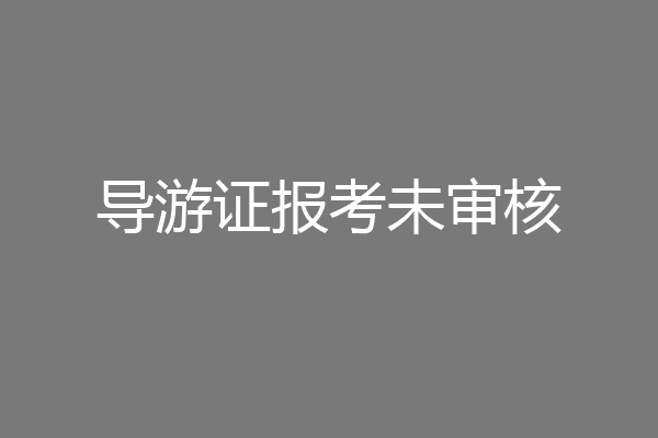 导游证报考未审核