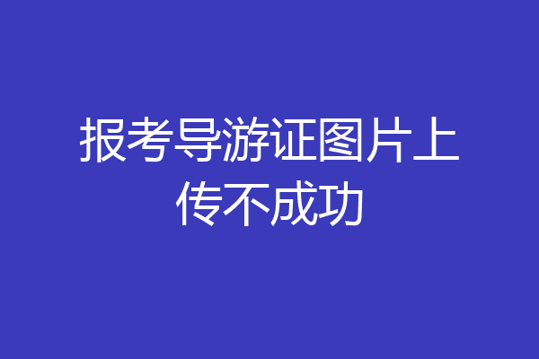 报考导游证图片上传不成功