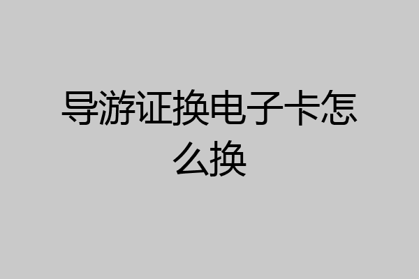 导游证换电子卡怎么换