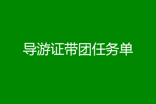 导游证带团任务单