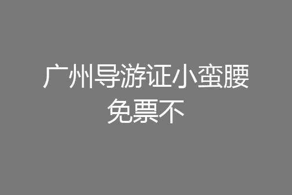 广州导游证小蛮腰免票不