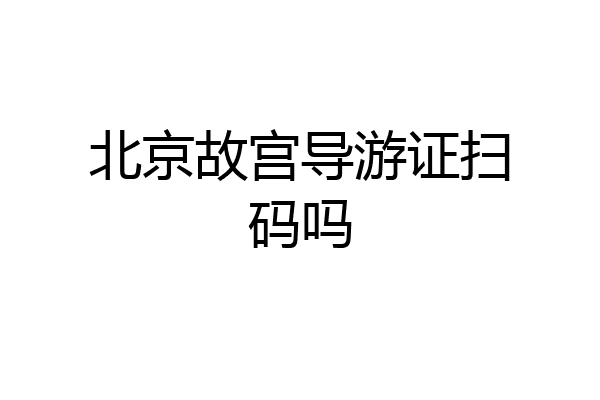 北京故宫导游证扫码吗