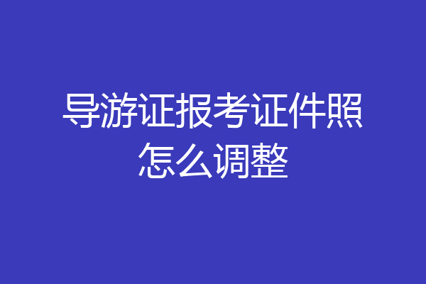 导游证报考证件照怎么调整