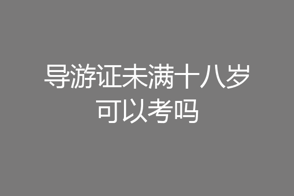 导游证未满十八岁可以考吗